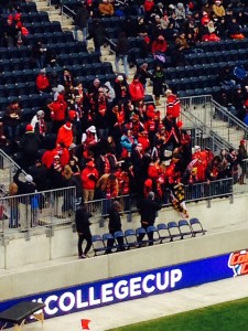 Part of the "crew" beginning to sing 1 hour before game time.